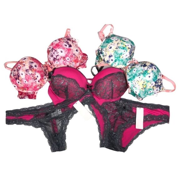 Hers by Herman Size 36B Bras & Underwear Large Lace Bundle Lot NWT Floral New - Picture 1 of 7